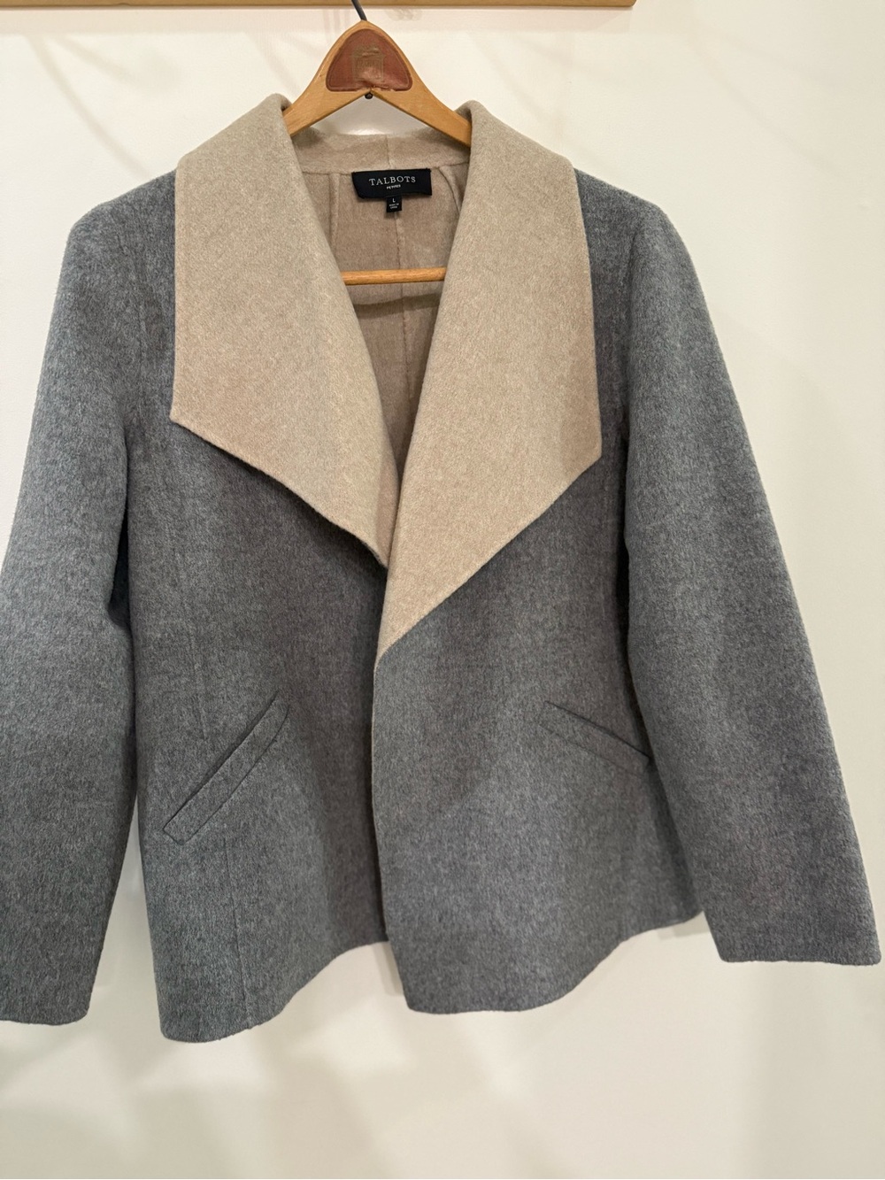 Talbots Two-Tone Gray and Beige Wool-Blend Jacket